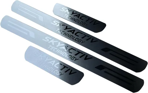 Vista 6 de GZBFTDH Protector de rasguños para umbral de puerta de automóvil, para Mazda 3 2015-2022, piezas de accesorios, cubierta de placa protectora