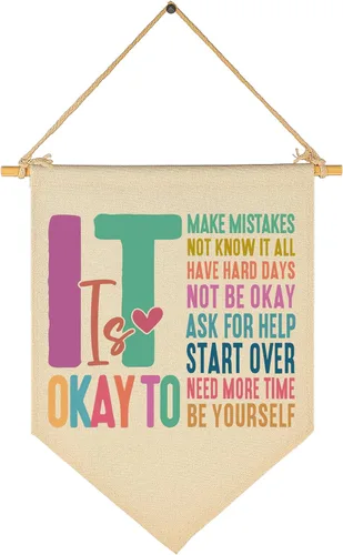 Vista 55 de Fomenta - Regalos de Decoración de Pared para Guardería, Aula, Sala de Juegos, Dormitorio, Puerta Principal, Bandera de Mentalidad de Crecimiento