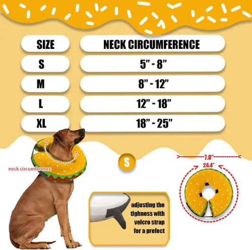 Vista 8 de Dog Donut Collar Protective Inflatable Dog Cones for Medium Dogs, Cats Dogs E Collar Cones, Soft Dog Cone Alternative After Surgery Not Impede Vision