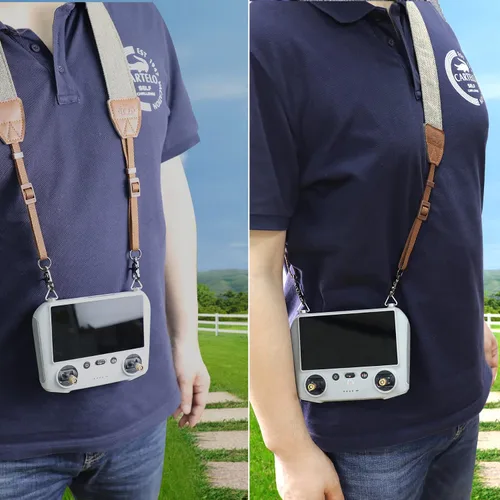 Vista 5 de Hanatora Correa de cuello con tornillos para DJI RC, RC Pro, controlador inteligente, Marrón