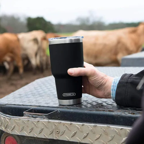 Vista 7 de D·S Vaso Térmico Negro de 30 oz de Acero Inoxidable con Aislamiento al Vacío de Doble Pared con Pajita y Tapa, Cepillo de Limpieza para Bebidas