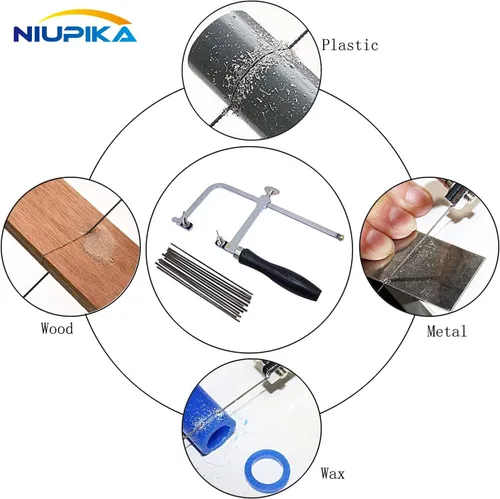 Vista 2 de Marco de sierra para joyero ajustable con 144 hojas Kit profesional para hacer joyería