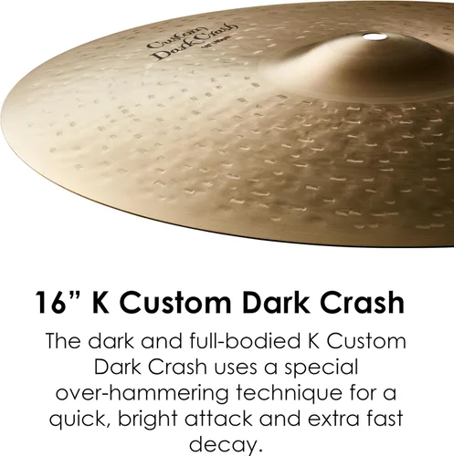 Vista 3 de Zildjian K0951 16" K Platillo de choque oscuro personalizado