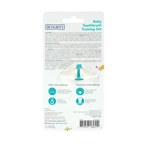 Vista 8 de Dr. Talbot's Juego de entrenamiento de cepillo de dientes infantil de 2 piezas con mango de fácil agarre - 6+ meses
