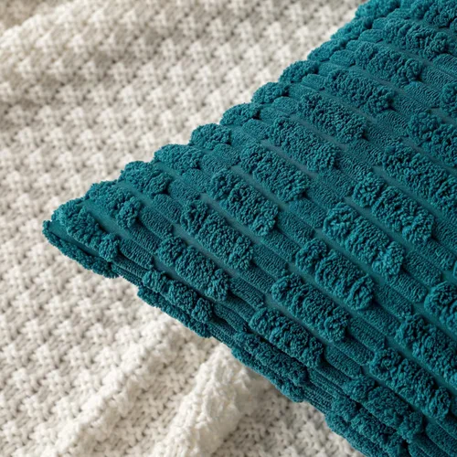 Vista 38 de MIULEE- Juego de 2 fundas de pana suave para cojín; diseño a rayas estilo bohemio, moderno, rural; decoración costera p/verano, hogar, sala de Azul