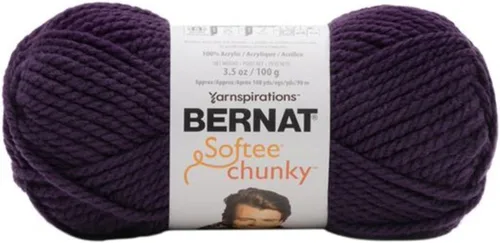 Vista 37 de Ovillo sólido Bernat Softee Chunky, Acrílico, Rojo Berry, Paquete de 1