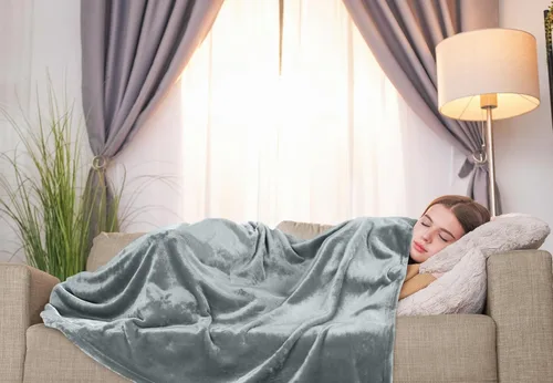 Vista 6 de Utopia Bedding - Manta de vellón de lujo, mullida, antiestática; manta de suave microfibra de 8.8 oz/yd² (300 g/m²) para sofá y cama; tamaño Gris