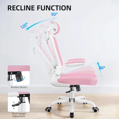 Vista 9 de FelixKing Silla de oficina, silla de escritorio con soporte lumbar ajustable, silla ergonómica para computadora con respaldo alto y reposabrazos