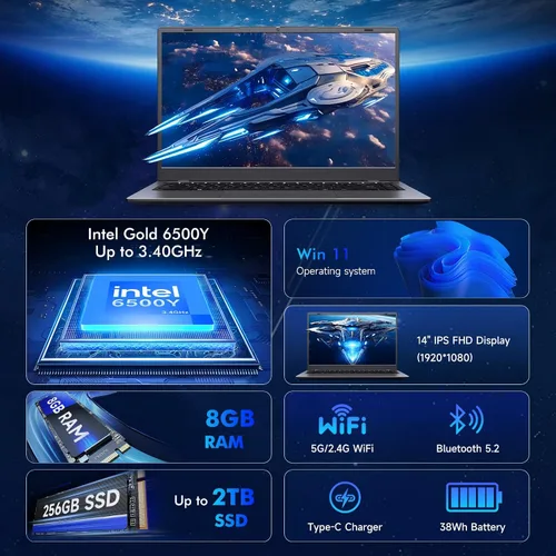 Vista 2 de Laptop 2026 con oro 6500Y hasta 3.4GHz, portátiles para trabajo