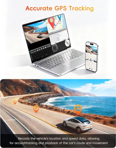 Vista 6 de Cámara de tablero de espejo 4K de 3 canales con sensor STARVIS 2, 4K+2.5K+1080P Dash Cam frontal y trasera interior monitor de bebé para automóvil