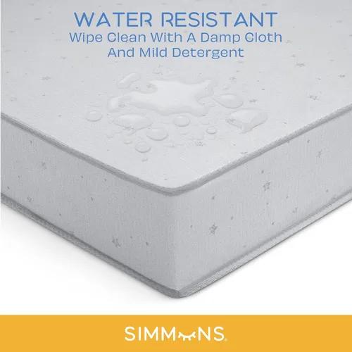 Vista 6 de Simmons - Colchón infantil Silver Nights de doble cara para cuna de bebé y colchón para niños pequeños - GREENGUARD Gold - Impermeable - Núcleo