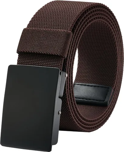 Vista 12 de Cinturón casual para hombre, cinturón de trabajo elástico con hebilla de metal, correa de cintura ajustable, fácil de recortar para adaptarse a