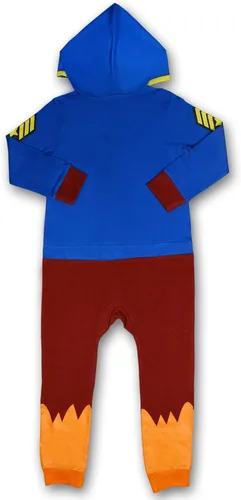 Vista 2 de Nickelodeon Paw Patrol Chase Boys Zip Up Long Sleeve Hooded Romper for Newborn, Infant and Toddler BlueBrown