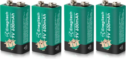 Vista 7 de Enegitech Batería de litio de 9 V, batería de 9 voltios, 1200 mAh, no recargable para detector de humo, alarma de incendios, detector de monóxido