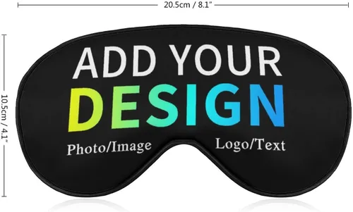 Vista 2 de Máscara de ojos personalizada para dormir, máscara de sueño suave personalizada con logotipo de texto fotográfico, cubierta personalizada
