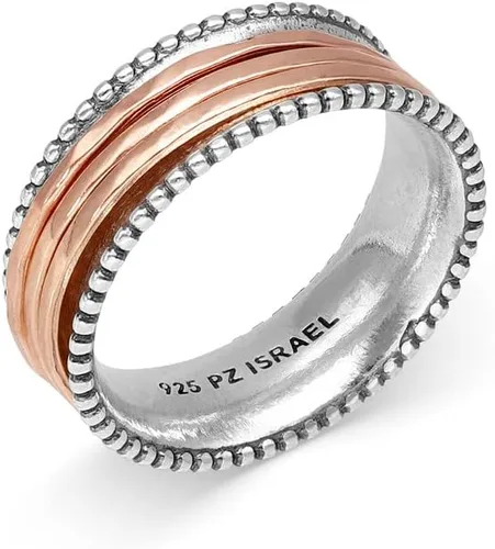 Paz Creations - Anillo giratorio de plata de ley 925 para mujer, anillo de ansiedad para mujer, hecho a mano, anillos giratorios con 1 año de
