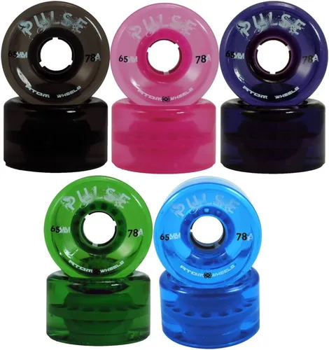 Vista 21 de Atom Skates Ruedas de rodillo cuádruple para exteriores (dureza 78A, 2.559 in x 1.457 in)