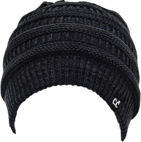 Vista 22 de C.C Winter Oversized Beanie Hat with Fuzzy Lining – Thick Knit Thermal Beanie for Cold Weather, Soft Warm Fleece Lined Cap