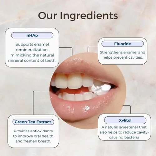 Vista 2 de Smile More - Tabletas de pasta de dientes con flúor, anticaries y veganas, cero residuos, ecológicas, aptas para viajes, repuesto de suministro de 1