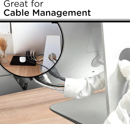 Vista 4 de Cordinate Cubierta de tela para cables, 6 pies, oculta cables, ideal para lámparas, luminarias y escritorios, gestión de cables, fácil instalación