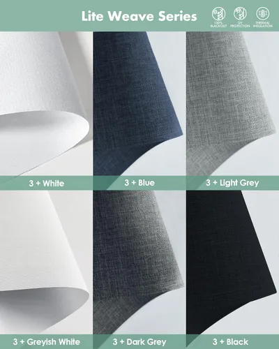 Vista 3 de Yoolax Persianas motorizadas con control remoto, persianas opacas remotas para ventanas, persianas enrollables automáticas inalámbricas persianas