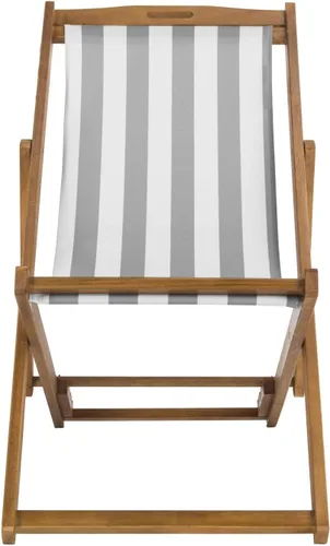 SAFAVIEH PAT7040B-SET2 - Juego de 2 sillas Loren para exteriores, color natural y gris Rayas naturales y grises