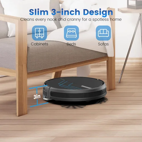 Vista 5 de AIRROBO Robot Vacuum and Mop, 3000Pa Powerful Suction Robot Vacuum Cleaner with Self-Charging, Wi-Fi/App/Voice Control, Advanced Obstacle Avoidance