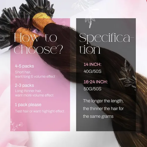 Vista 3 de Moresoo Ktip - Extensiones de cabello humano degradado de cejas oscuras a castaño, extensiones de cabello humano lacio con punta en U, invisibles