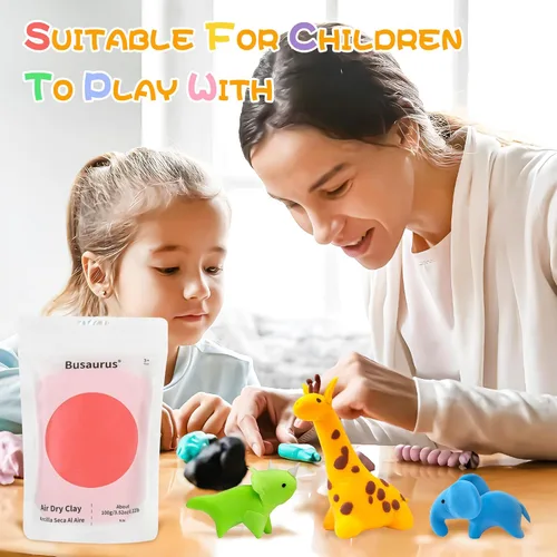 Vista 7 de Arcilla de espuma de secado al aire marrón claro de 3.53 oz, arcilla modelo mágico de bricolaje para niños, arcillas suaves coloridas