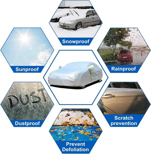 Vista 5 de Kaugung Funda de automóvil de 6 capas de ajuste personalizado para Nissan Altima Sedan de 1998 a 2022, impermeable, resistente a todo tipo de clima