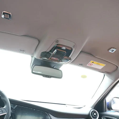 Vista 4 de 5 colores ABS coche interiot techo micrófono cubierta ajuste para Alfa Romeo Giulia Stelvio 2017-2019 Auto Accesorios (plata brillante)