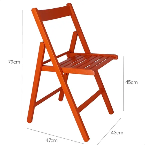 Vista 2 de 19018 Silla plegable baja madera naranja 16.9 x 18.1 x 31.1 in