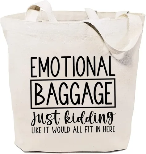 Vista 6 de Bolsa de lona de equipaje emocional para mujer, bolsa de viaje estética, reutilizable, bolsa de compras, regalos para niñas