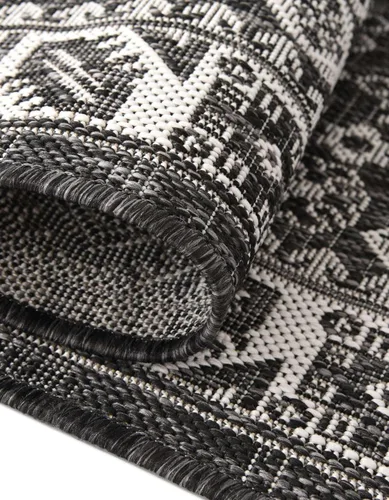 Vista 31 de Unique Loom Outdoor Aztec Collection Alfombra de área, Chalca (7 pies 10 pulgadas, cuadrada, azul/marfil)