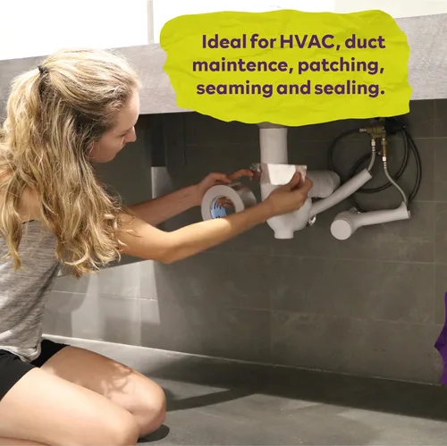 Vista 8 de ATack Cinta adhesiva reflectante de papel de aluminio, 3.6 mil, 2 pulgadas x 55 yardas, cinta HVAC de aluminio de alta temperatura y resistente