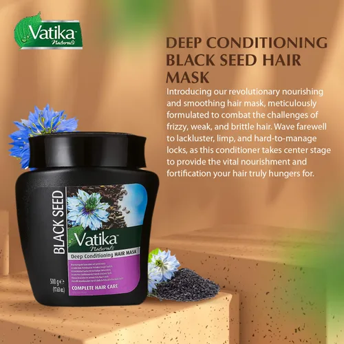 Vista 4 de Vatika Naturals Máscara capilar de aceite caliente - Semillas negras y multivitamínicas para cabello seco, dañado, nutritivo y fortalecedor