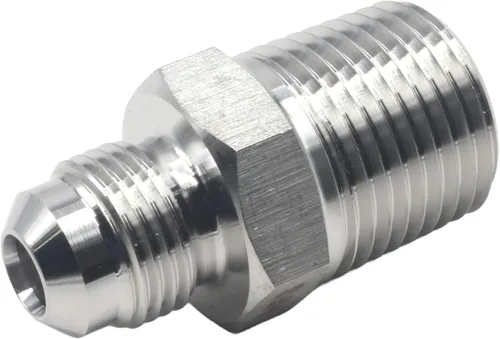 Vista 11 de HFS (R) 1/2 "NPT macho a 1/2" SAE Macho Flare Tubing Adapter Manguera Conector Accesorios de tubería de acero inoxidable 304