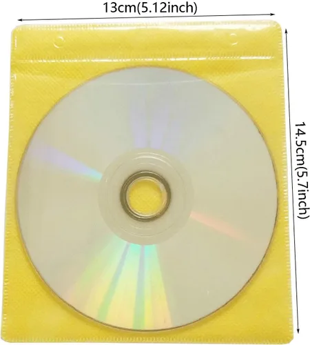 Vista 15 de Paquete de 100 fundas de plástico de repuesto de doble cara para CD y DVD, material grueso no tejido de doble cara para almacenamiento de CD y DVD