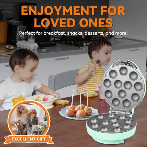 Vista 6 de Baker's Friend Set de máquina para hacer cake pops con soporte para cake pops, palitos y herramienta con horquilla, capacidad para 12 cake pops