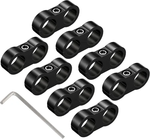 Vista 13 de EVIL ENERGY 4AN Abrazadera Separadora de Manguera, Abrazadera de Montaje de Línea de Combustible AN4 de Aluminio Negro 4PCS