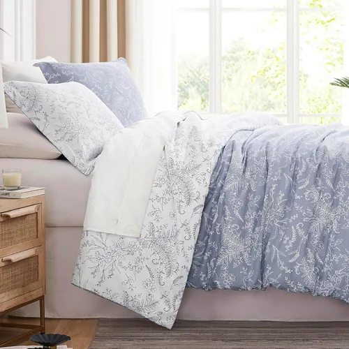 Vista 48 de Southshore Fine Living, Inc. Juego de funda de edredón tamaño King, reversible, juego de ropa de cama de microfibra de alta calidad, fácil cuidado