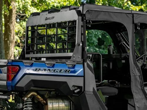 Vista 4 de SuperATV Headache - Soporte para parabrisas trasero para Polaris Ranger XP 1000 2017+ Capacidad de peso de 150 libras 2 posiciones Pasadores