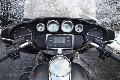 Vista 4 de Kit de embellecedores de carenado interior para Street Glide 2014-2018, cubierta cromada del medidor del velocímetro para Harley Electra Glide