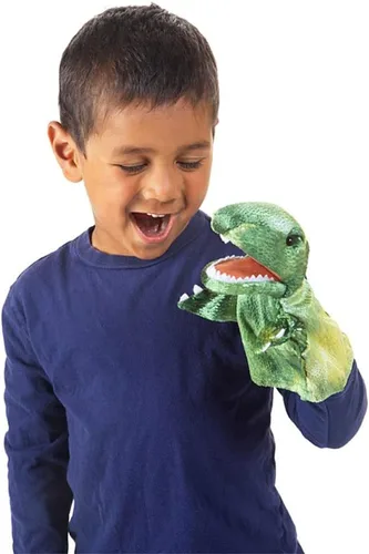 Vista 4 de Folkmanis Little T-Rex - Marioneta de mano, verde, 1 EA