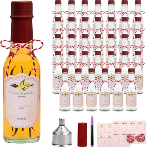 Vista 11 de Botellas de salsa picante de 5 onzas con tapas, Woozy transparente con cápsulas retráctiles, botellas de vidrio pequeñas para elaboración de vino