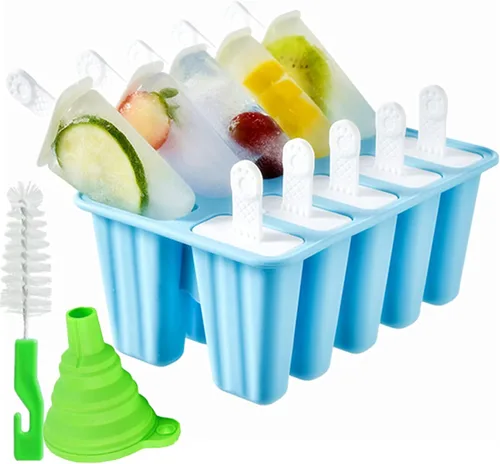 Vista 10 de Molde para Paletas, Fabricador de Paletas, Moldes para Paletas de 6 Piezas, Moldes de Silicona para Paletas de Hielo Sin BPA, Molde para Paletas