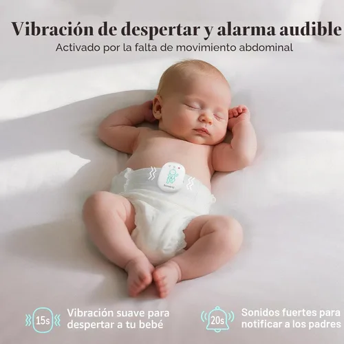 Vista 4 de Monitor de Bebé Sense-U Pro (Largo Alcance) – Rastrea Movimiento Respiratorio, Volteo y Temperatura en Cualquier Lugar para Mejor Sueño, Rastreador