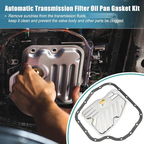 Vista 3 de uxcell 1 juego de cárter de aceite de filtro de transmisión para TOYOTA COROLLA 2014-2020 No.3533012050