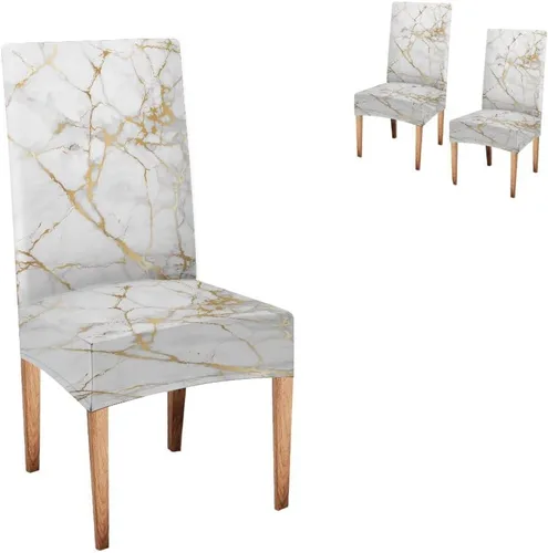 Vista 133 de TOMWISH Fundas para Sillas De Comedor 6, Fundas para sillas de comedor, pintura de arte abstracto, funda extraíble elástica de elastano para silla