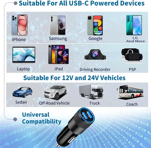 Vista 7 de [Apple MFi Certified] iPhone Fast Car Charger, Braveridge 2Pack 4.8A Dual USB Car Power Cigarette Lighter USB Car Carplay Charger with Lightning